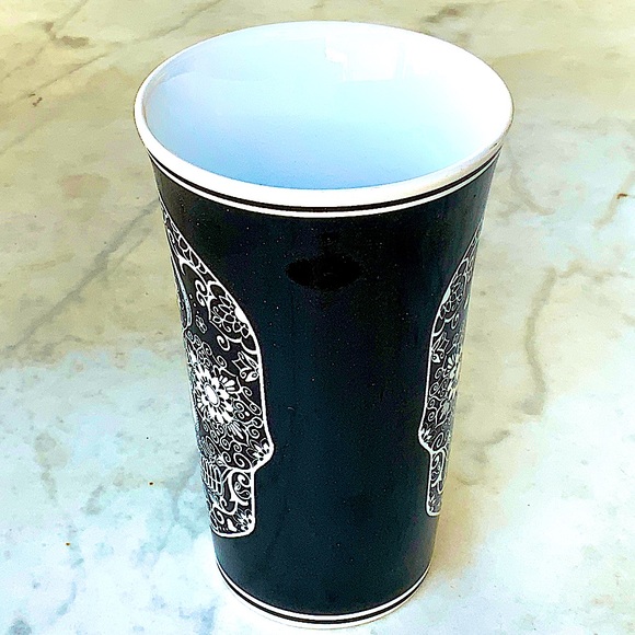 COVENTRY LA CALAVERA LATTE MUG CUP 6IN BLACK WHITE - Picture 3 of 5